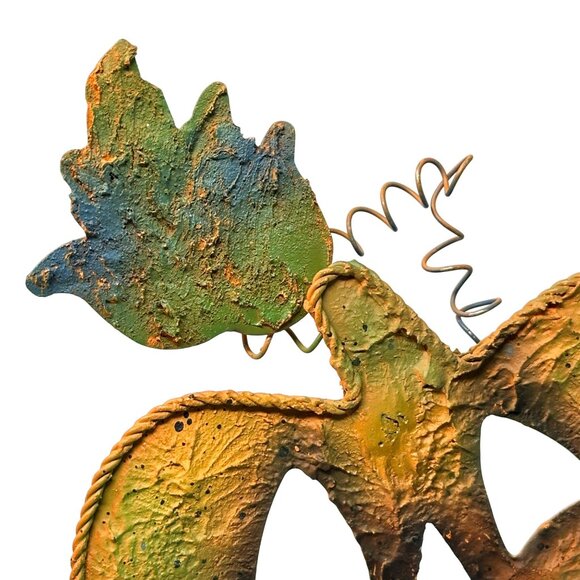 Rustic Halloween Metal Picture Frame Jack O Lantern Pumpkin Cross Stitch Candy - Picture 7 of 9